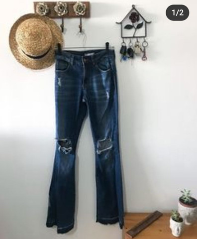 calça flare jeans renner