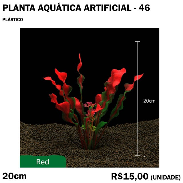 Planta Vermelha Artificial de Aquário