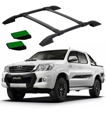 Rack Bagageiro de Teto Hilux 2003 à 2015 Preto Colado 