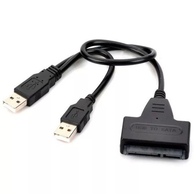 Cabo Conversor Adaptador Dual Usb 2.0 Sata Hd Para Case Hdd