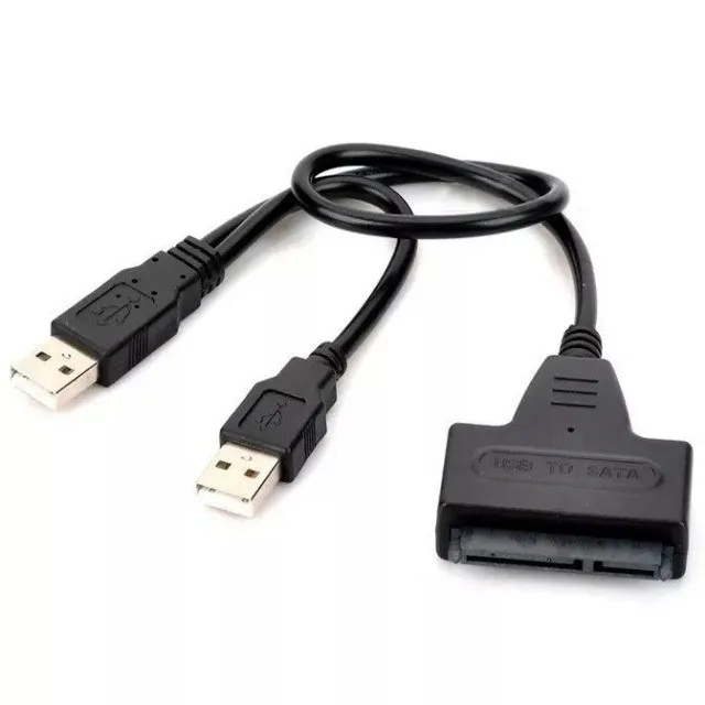Cabo Conversor Adaptador Dual Usb 2.0 Sata Hd Para Case Hdd