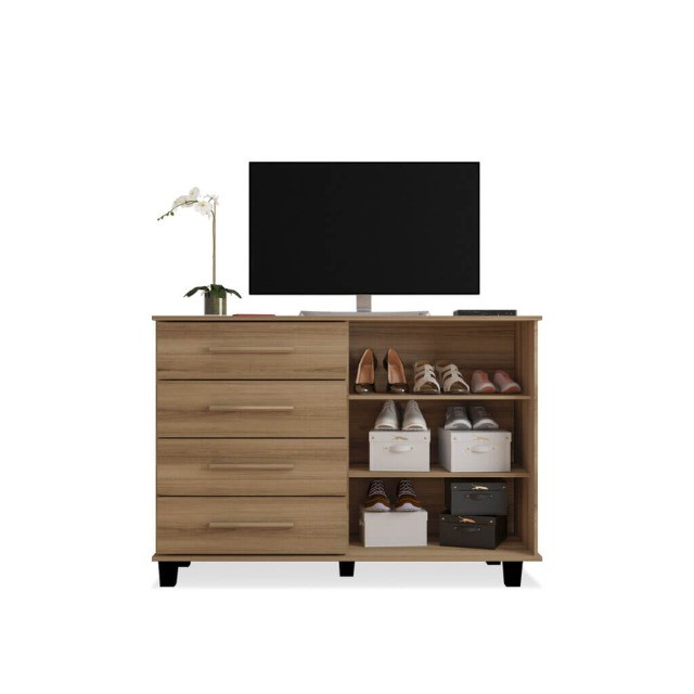 Cômoda Mantra ! 4 Gavetas / Sapateira Com 2 Prateleiras ! Frete Grátis ! - Foto 2