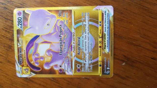 Carta Pokémon Mewtwo V Astro Dourado Coleção Especial Go