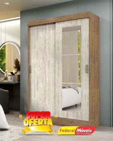 Guarda Roupa 2 Portas 2 Gavetas e Espelho Super Lindo Fazemos Entrega