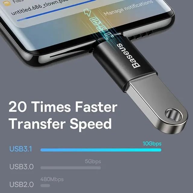 Adaptador USB OTG 3.1 USB C fêmea Para A macho - Foto 3
