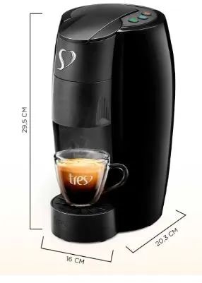 Cafeteira Elétrica Expressa Três Corações LOV Preta 110V