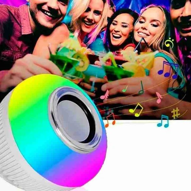 Lâmpada bluetooth musical led, controle 12w RGB - Foto 3