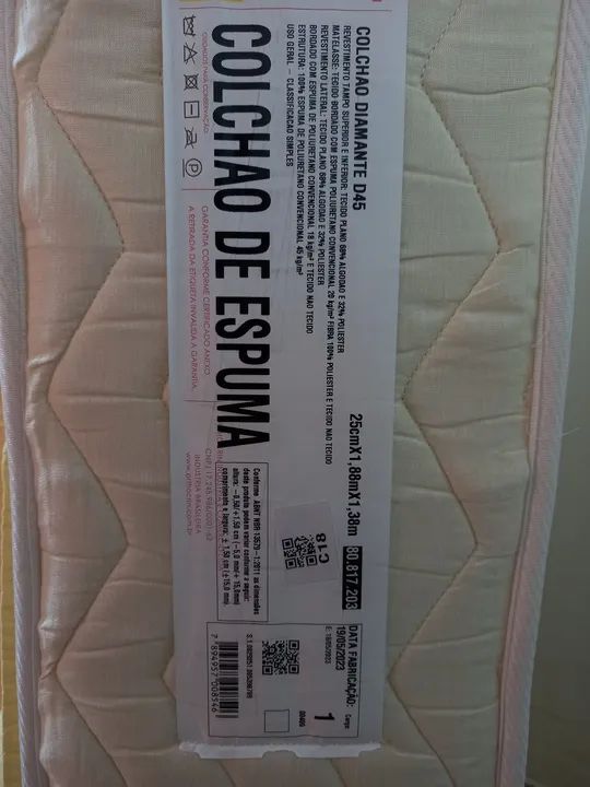 COLCHÃO ORTHOCRIM D45 CASAL 100% ESPUMA- SEMI NOVO - Foto 3