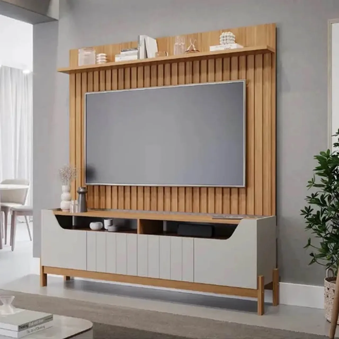 Rack e Painel Speed Trend Ripado 100% MDF rf43