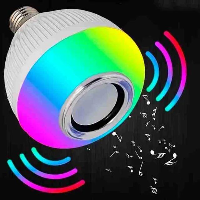 Lâmpada bluetooth musical led, controle 12w RGB - Foto 4