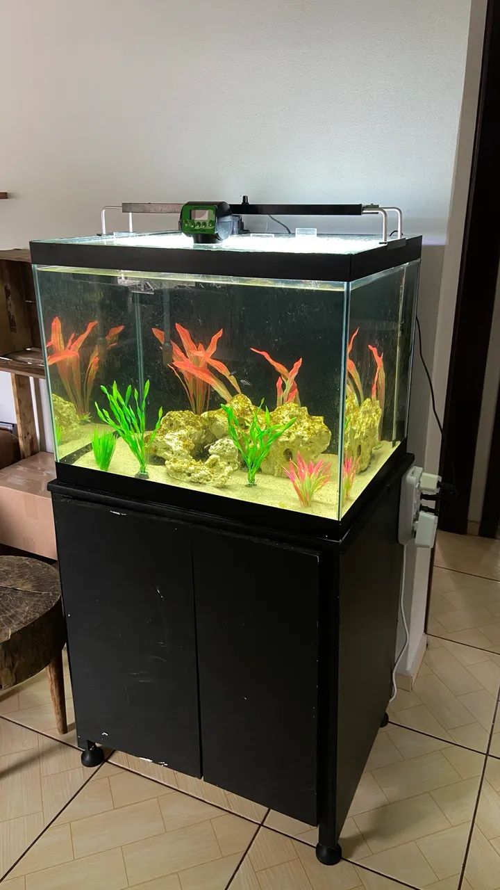 Aquário completo 160 litros - com móvel, filtragem, iluminação e acessórios - Foto 6