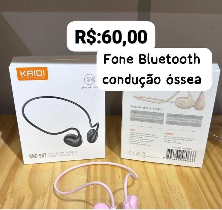 Fone Bluetooth Condução Óssea KNC-907 - Novo