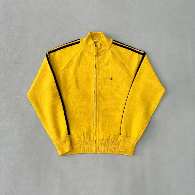 Jaqueta Corteiz Knit Zip Up Fleece Amarelo