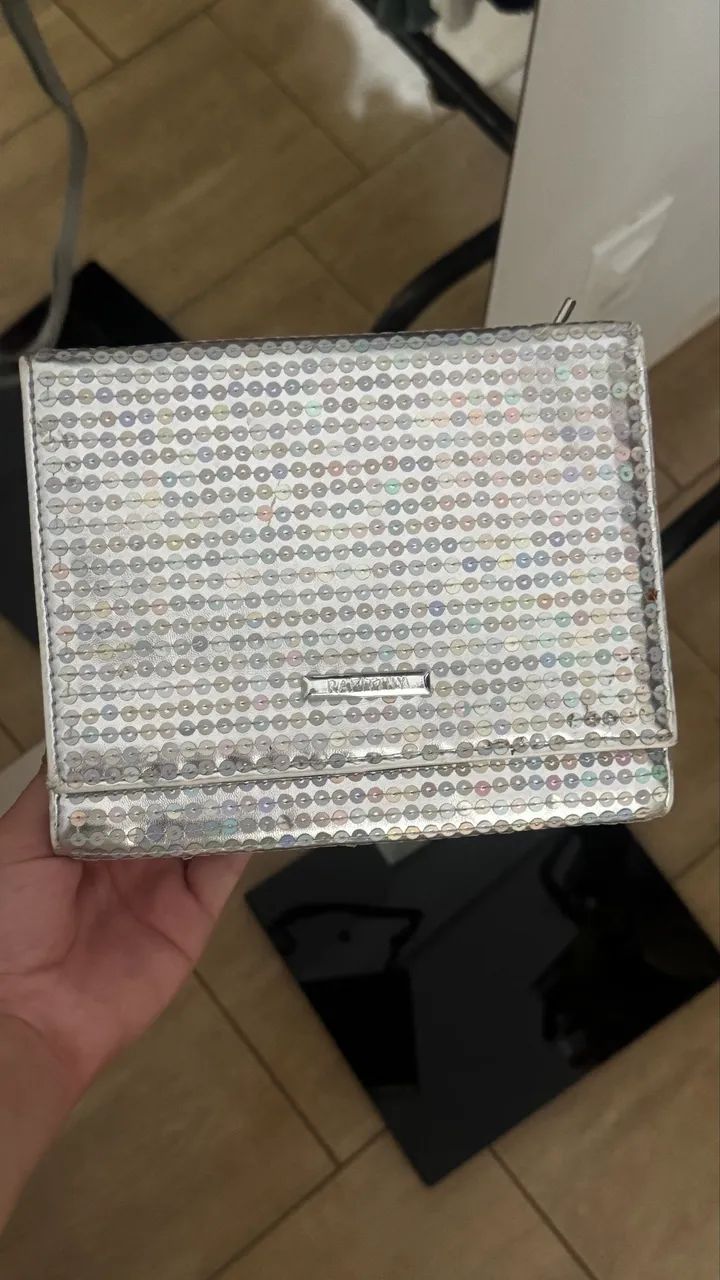 Bolsa de lantejoulas prateada - Foto 3
