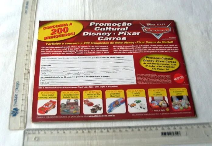 Colecionável - Álbum Figurinhas Carros - Disney Pixar - 2006 - Completo - Foto 2