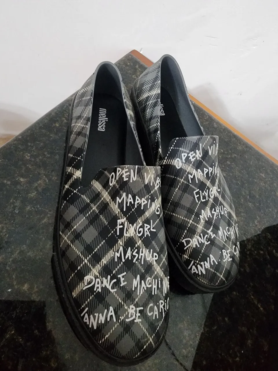 Melissa Ground AD -preto/cinza xadrez