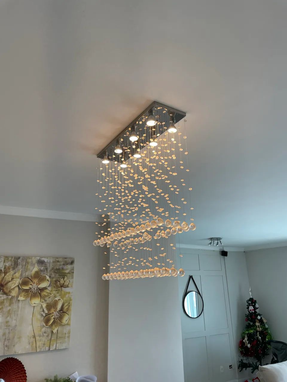 ? Kit 4 Luminárias de ALTO PADRÃO! Lustres e Spots Cromados - Design Elegante