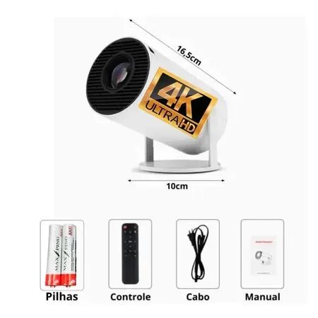 Mini Projetor Portátil Hy300 4k Android Full Hd Smart Wifi Cinema - Foto 2