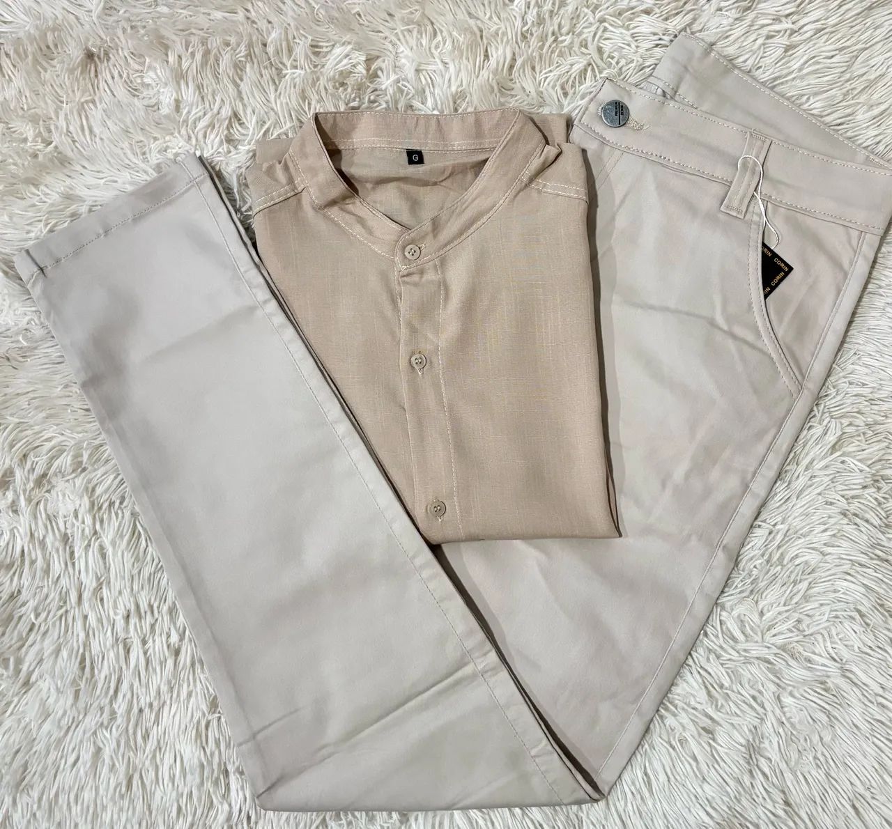 Kit P36 Camisa e Calça Sarja P36 bege 