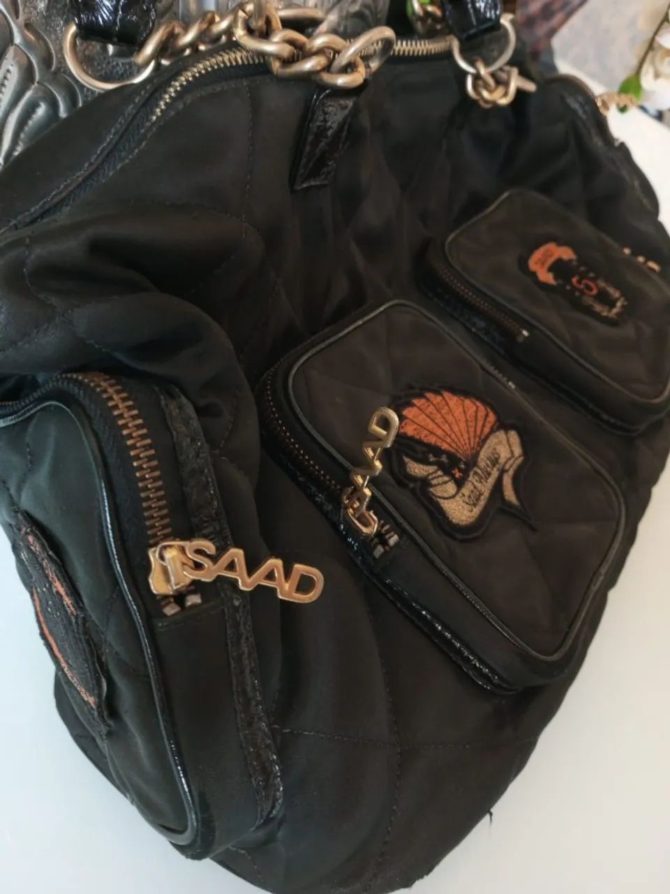 Bolsa matelassê preta Saad. - Foto 4