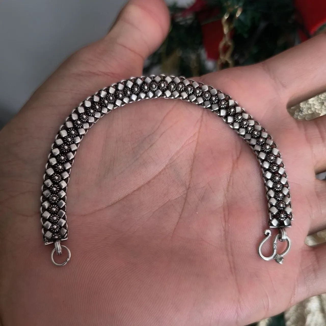 Pulseira de prata indiana, peça única