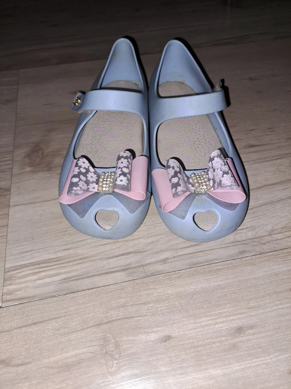 Sapatilha Melissa Infantil - Azul com Laço Rosa
