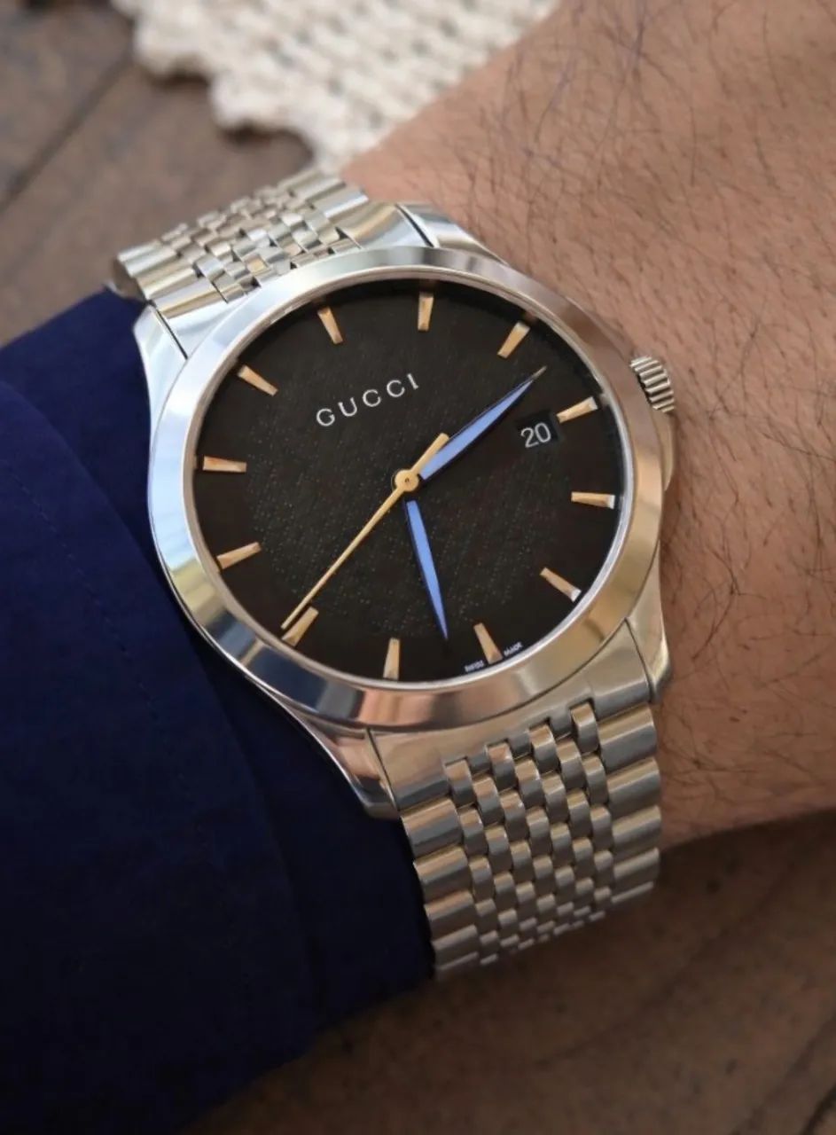 Relógio Gucci swiss 126.4 original aço inox com caixa e certificado - Foto 4