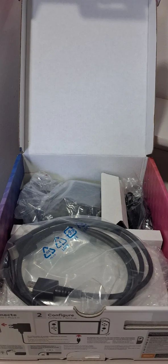 Acessórios originais Nintendo Switch Oled dock cabo fonte hand grips - Foto 3