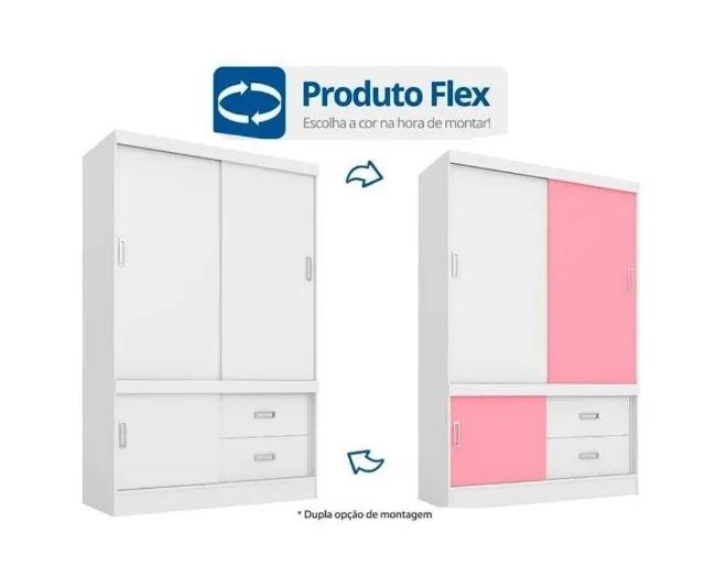 Guarda Roupa 3 Portas 2 Gavetas DIVIDIMOS EM ATÉ 10X SEM JUROS - Foto 3