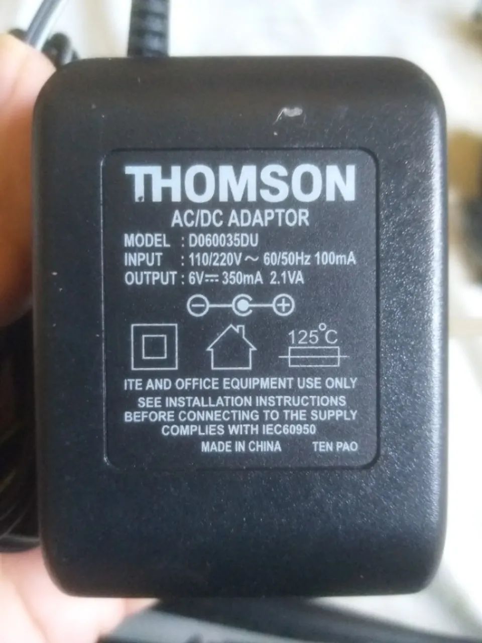 Fonte Carregador Thomson 6v 350mA 2.1VA Original (Entrega Grátis-Produto OEM)