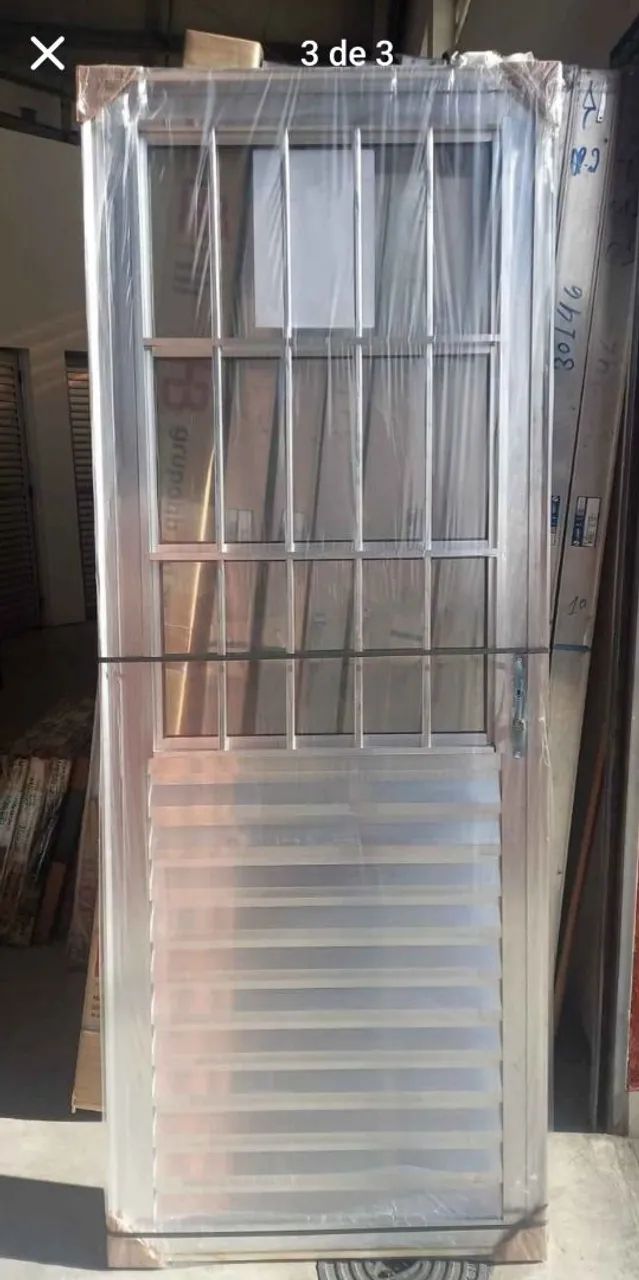 Porta de Alumínio com grade e vidro.  Várias medidas. VER ANÚNCIO.  - Foto 3