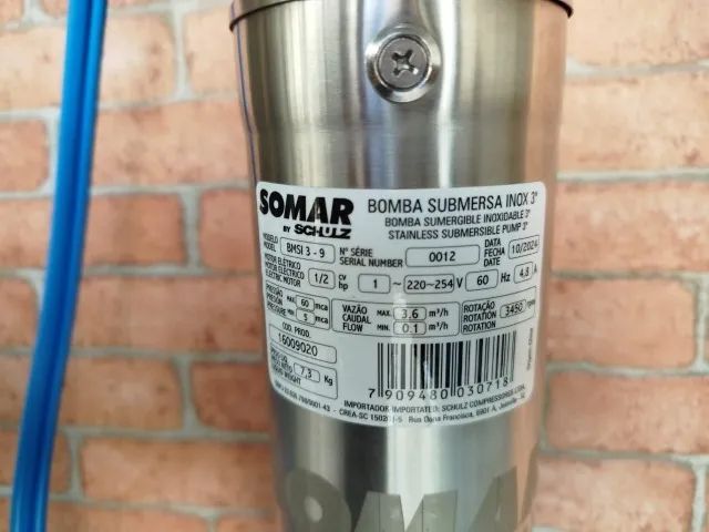 Bomba Submersa para poço 0,5 CV Tipo Caneta Somar - fazemos entrega