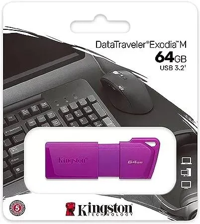 PEN DRIVE 64GB, Kingston Exodia M, USB 3.2 - VARIAS CORES