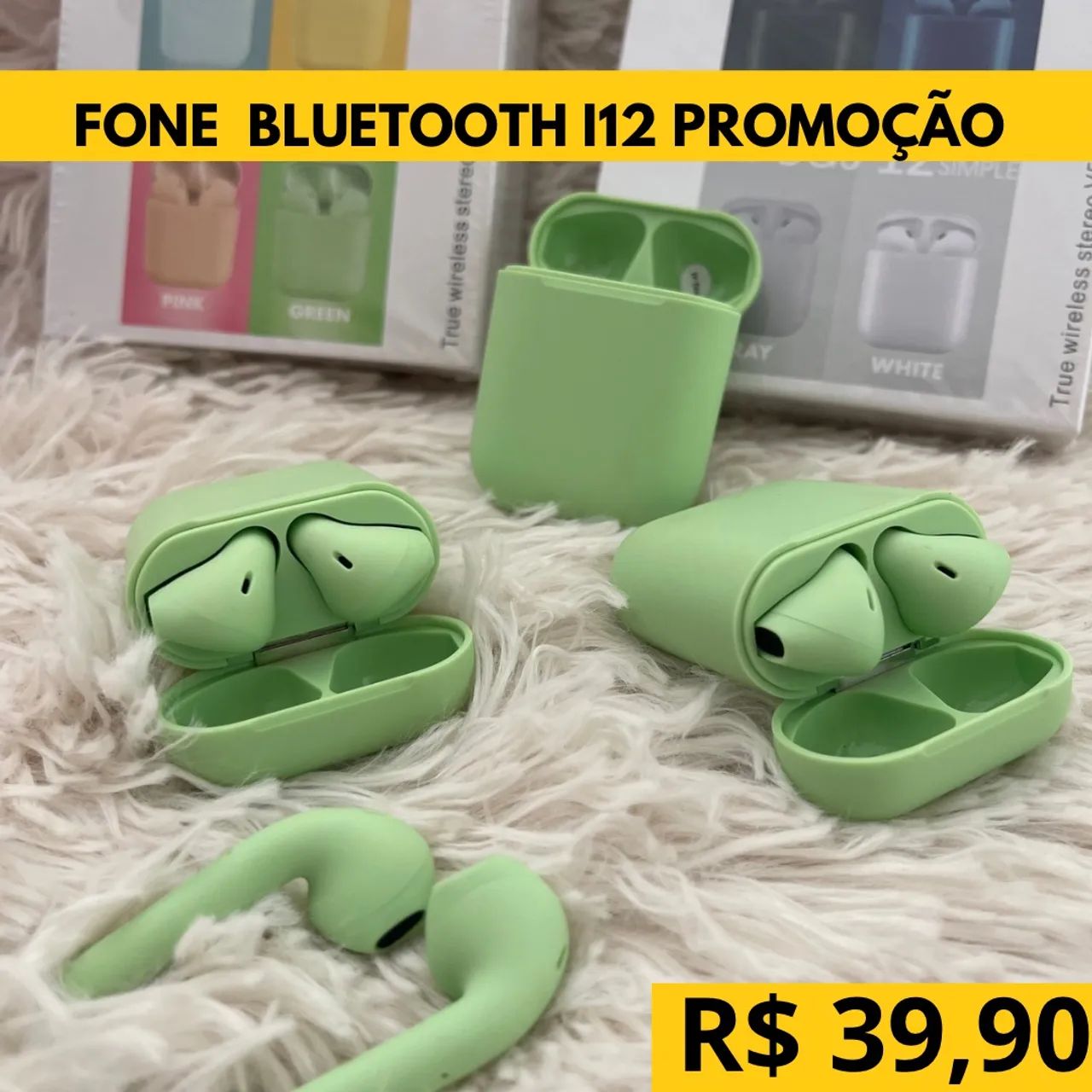 Fone Bluetooth i12 Promoção - Cores Vibrantes!