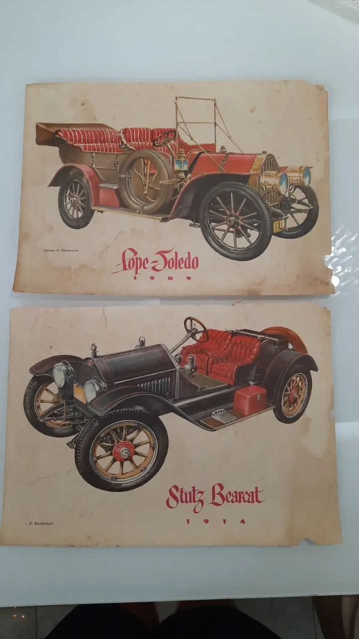8 posters antigos com carros antigos tamanho A4