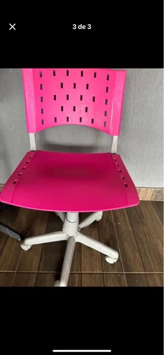 Cadeira de Escritório Giratória Rosa - Foto 2