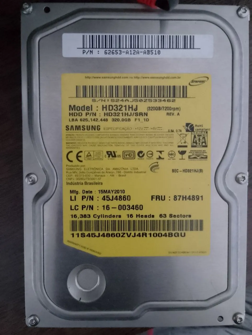 HD Samsung 320GB 7200RPM