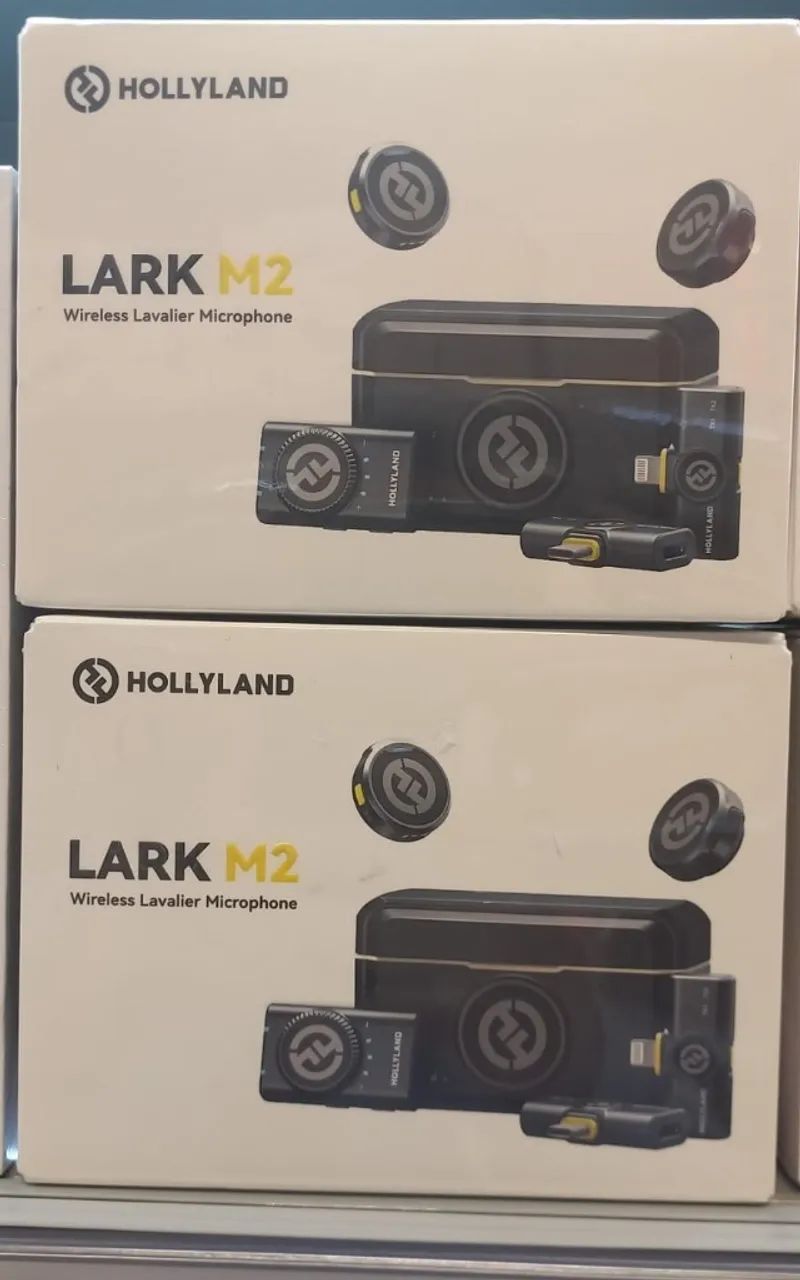 Microfone sem fio Lapela Hollyland Mic Lark M2 Duo Combo