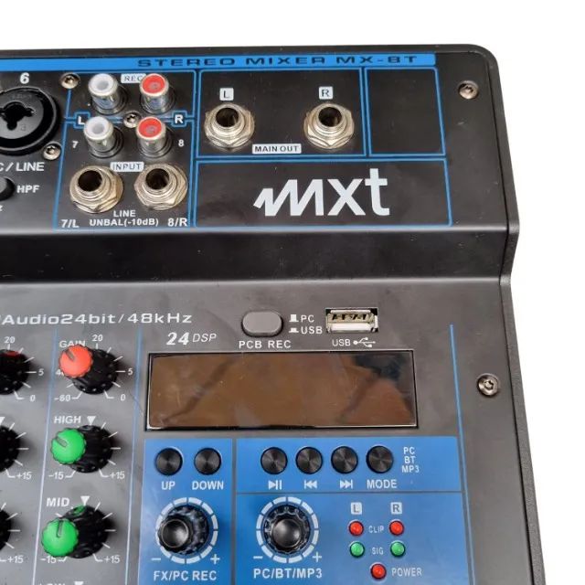Mesa De Som De 8 Canais Mx-8t Mxt Bluetooth Usb - Foto 3
