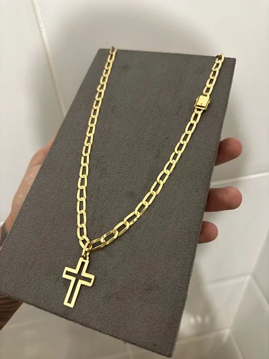 Cordão Laminado Ouro 18k - Foto 2