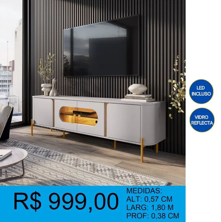 Rack moderno com 1,80m - Entrega e montagem grátis 