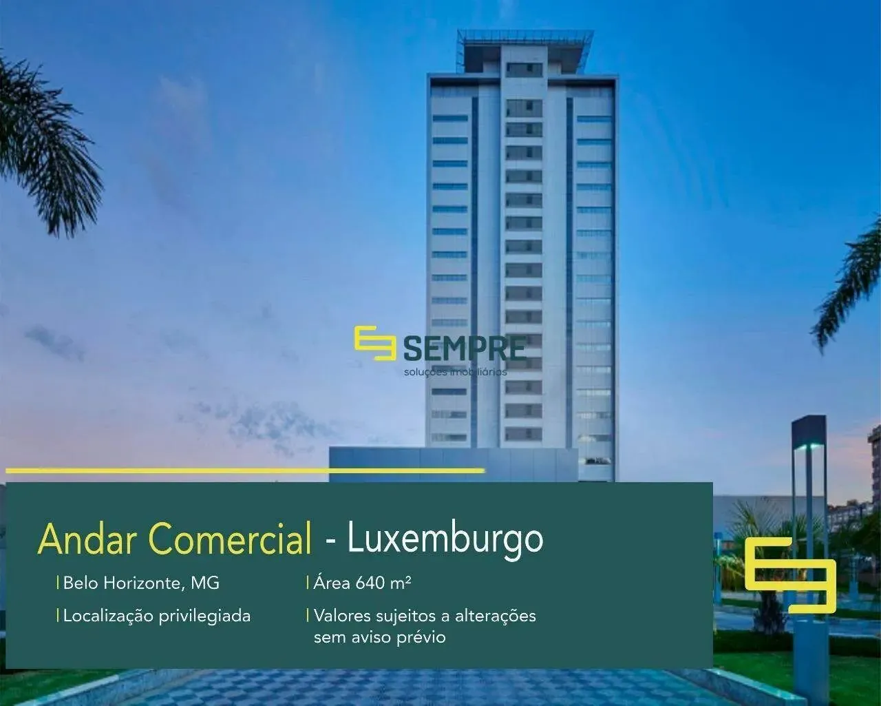 Aluguel de andar comercial no Luxemburgo em BH - The One Business