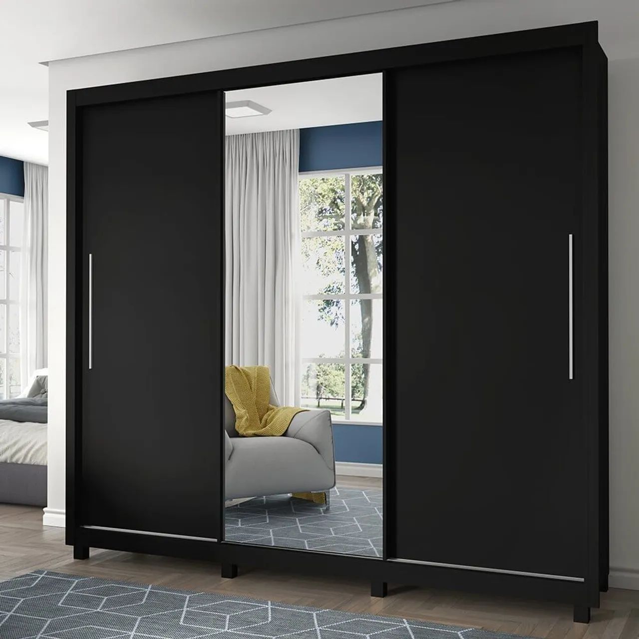 Guarda-roupa 100% mdf com 3 portas e espelho  - Foto 3