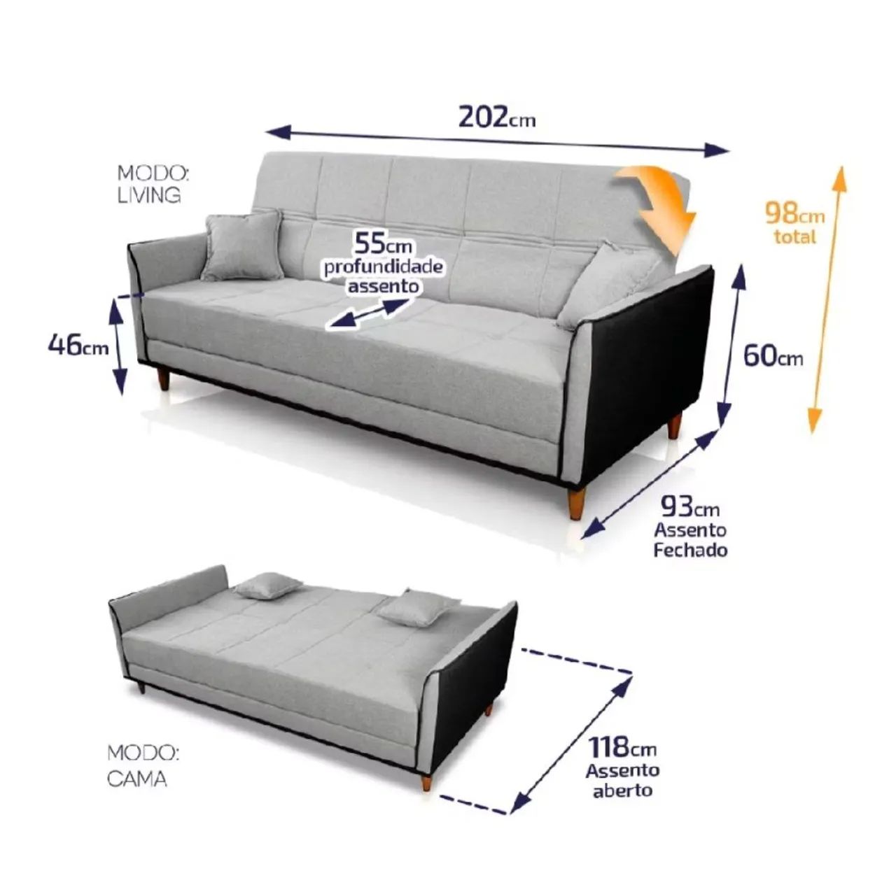 SOFÁ CAMA GRANDE - Foto 4