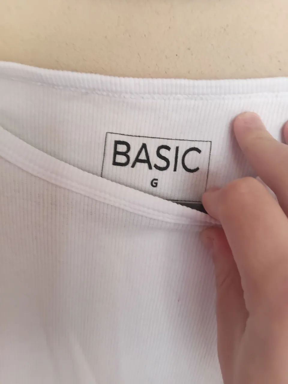 Camiseta masculina canelada. ORIGINAL BASIC. G. PERFEITO ESTADO. RIBANA ALGODÃO E ELASTANO - Foto 2