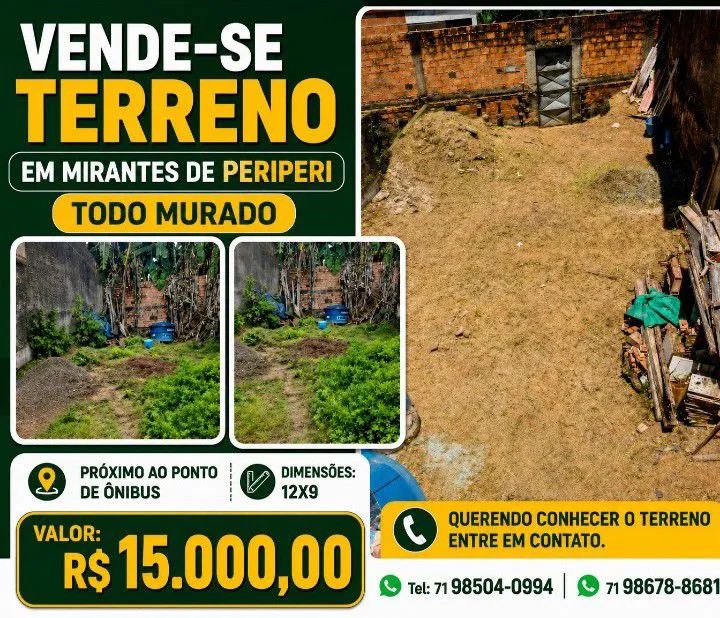 Terreno todo murado 