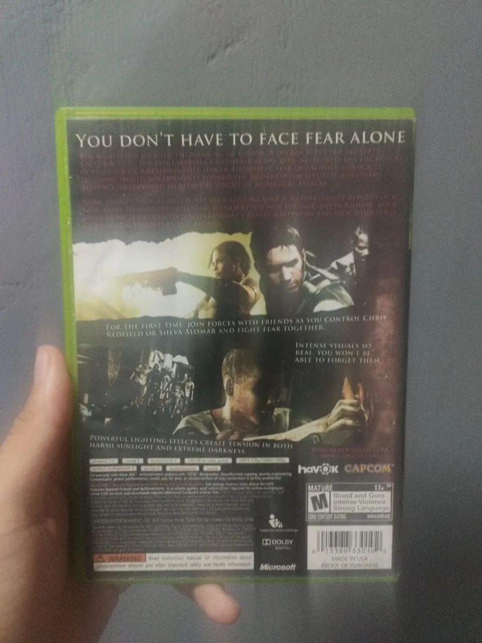 Capa + Manual Resident Evil 5 Xbox 360 Original (Sem CD) - Foto 2