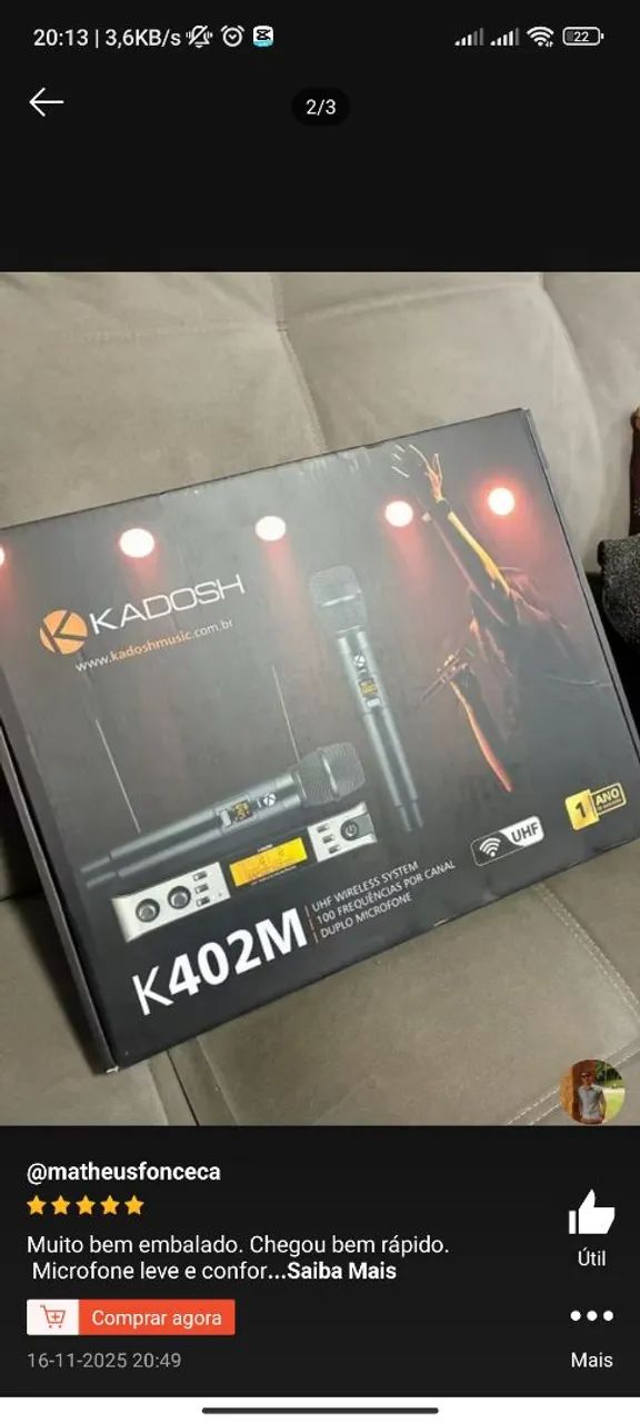 Microfone kadosh top aceito cartão