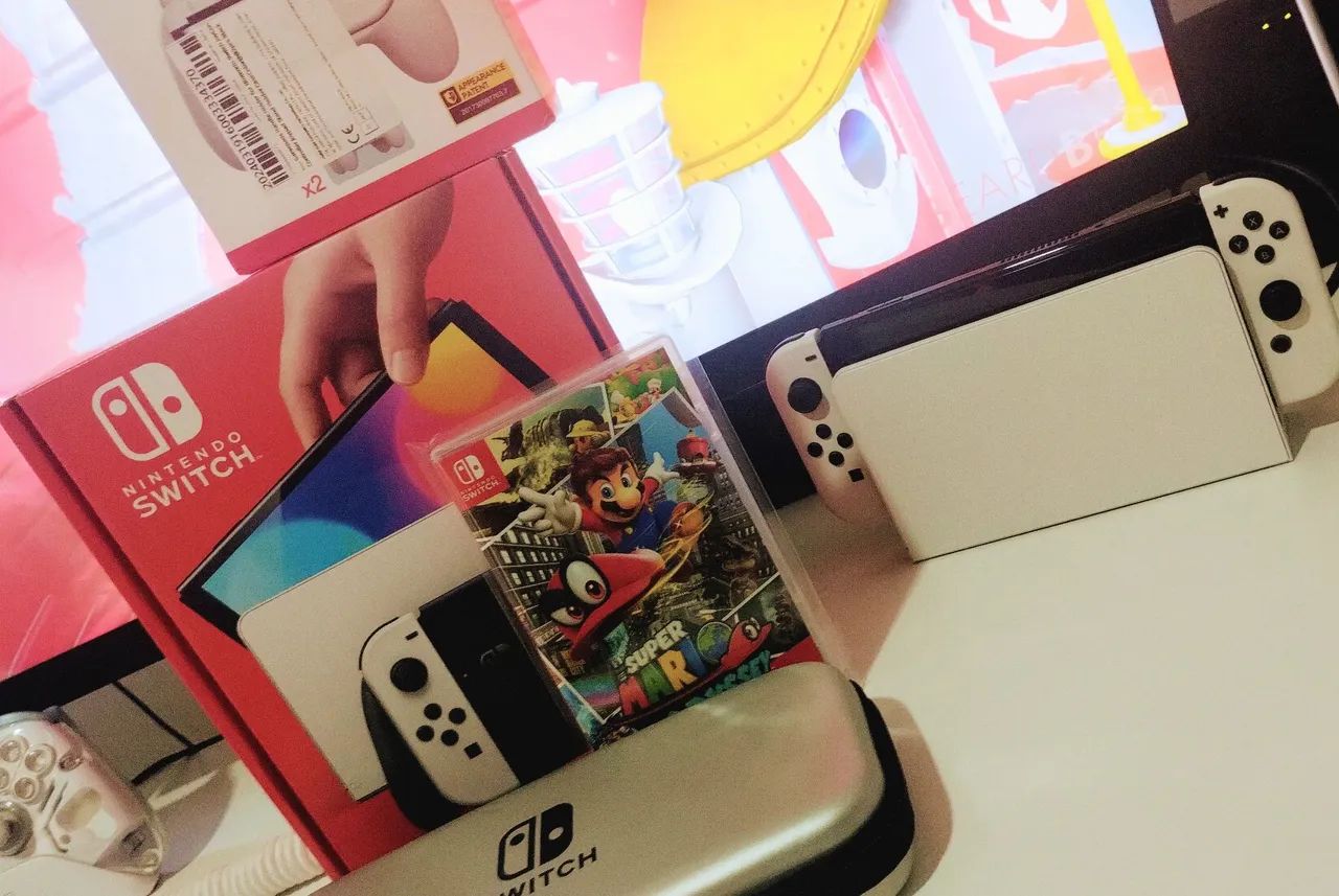 Nintendo Switch OLED + Jogo Físico + Acessórios - Foto 5