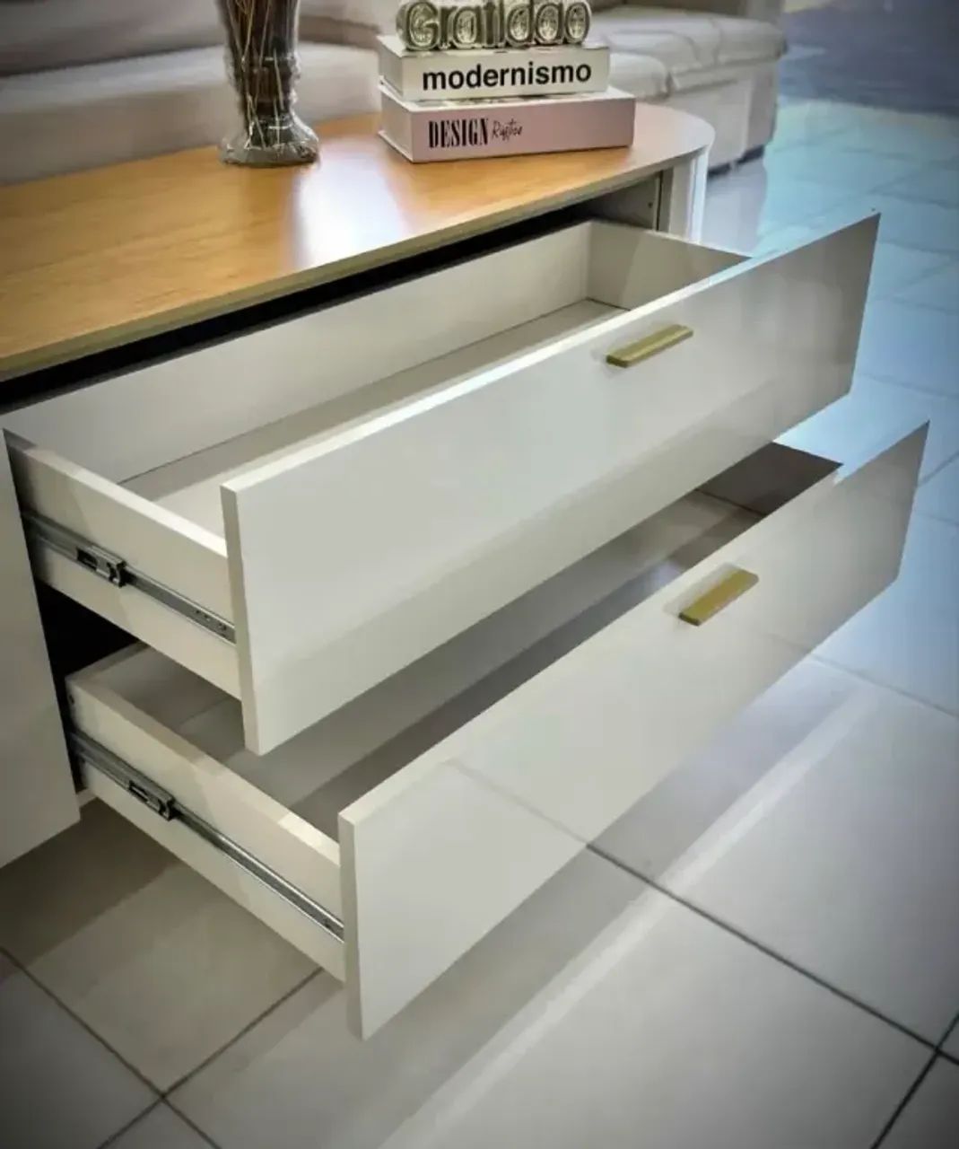 Rack Celine para Tv Até 75 Polegadas 2 Portas 2 Gavetas Dj 241cm - Foto 3